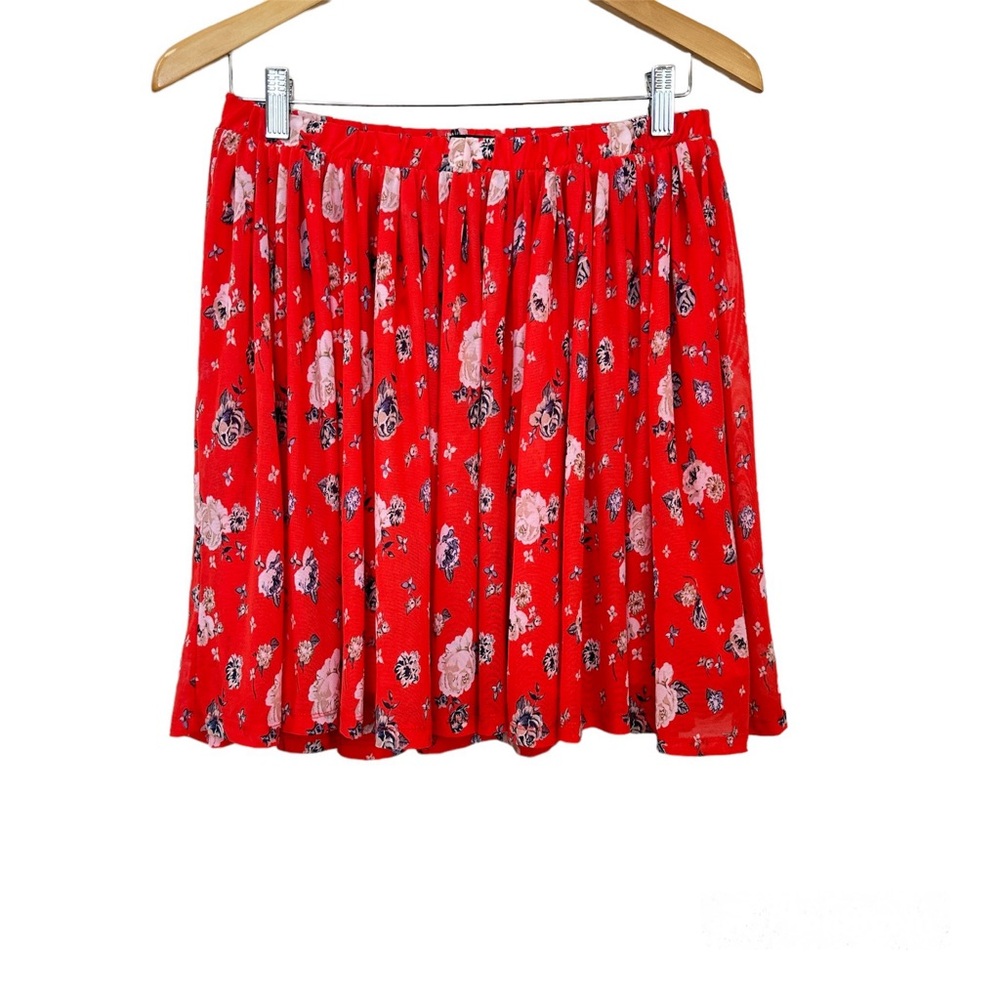 Torrid‎ Red Floral Skater Mesh Mini Skirt Women’s Plus Size 0X